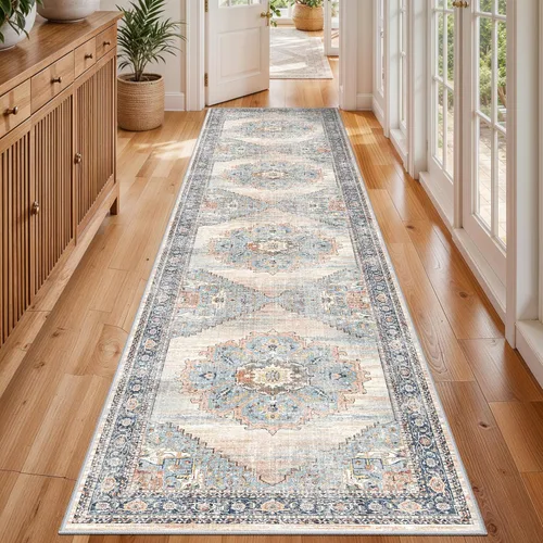 Vista 23 de Alfombra de pasillo lavable de 2 x 3 pies - Alfombra antideslizante resistente a las manchas, alfombras y tapetes de cocina duraderos