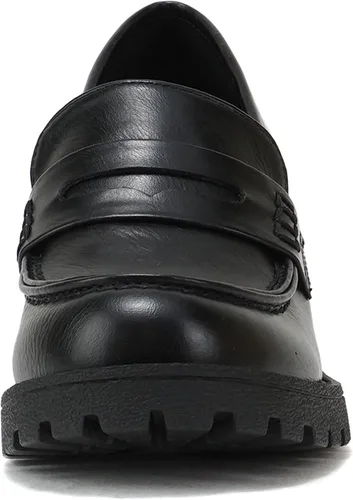 Vista 3 de Soda "Kinder" Zapatos tipo mocasín de tacón medio grueso para mujer