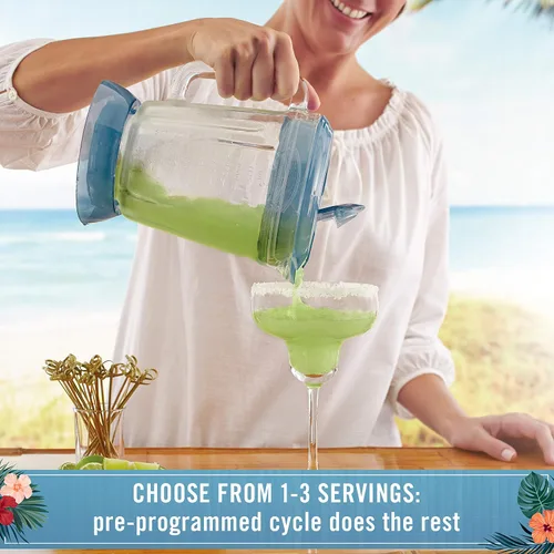 Vista 2 de Licuadora para bebidas heladas que tiene un jarro con el que es fácil servir y un depósito para hielo extragrande, DM1900, de Margaritaville Key West