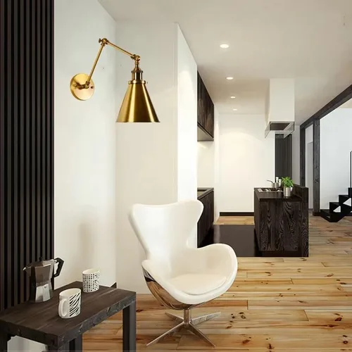 Vista 8 de LED Wall Sconce Nordic Gold Folding Lamp Retro Industrial Home Decor Restaurant Coffee Shop Milk Study Light