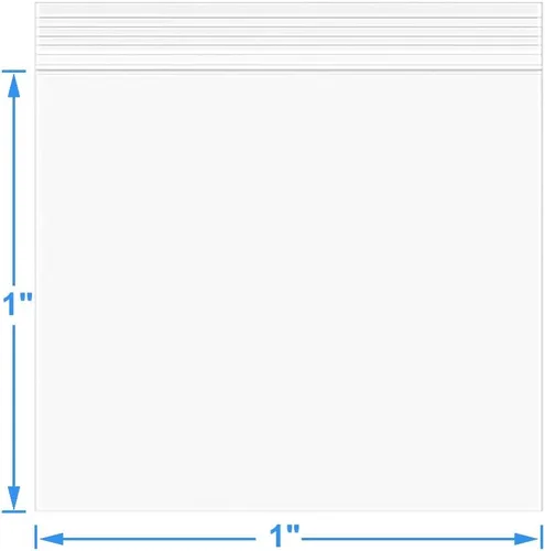 Vista 2 de 200 bolsas pequeñas transparentes con cremallera de 1 pulgada x 1 pulgada de 0.157 in, bolsas de plástico con cierre resellables, bolsa