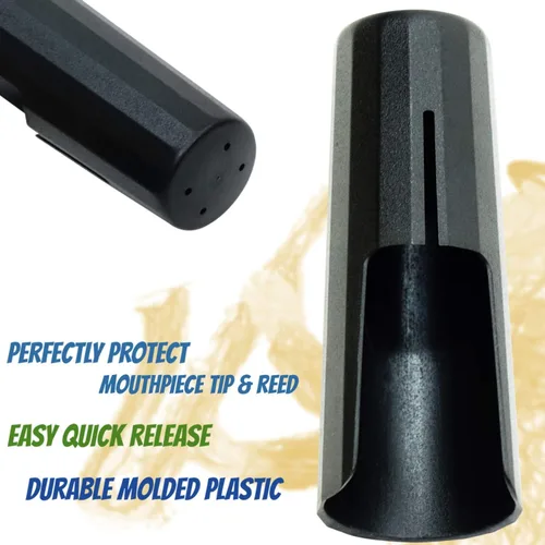 Vista 4 de Libretto Kit de boquilla de saxofón barítono: juego estándar con boquilla ABS 4C, tapa de plástico, ligadura lacada dorada, regalo, finamente