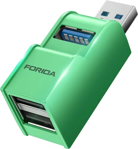 Vista 12 de FORIDA Adaptador USB de 3 Puertos, Hub USB con USB 3.0 y Adaptador USB Doble, Divisor USB Portátil 1 en 3 Salidas para Teclado, Disco Duro Móvil