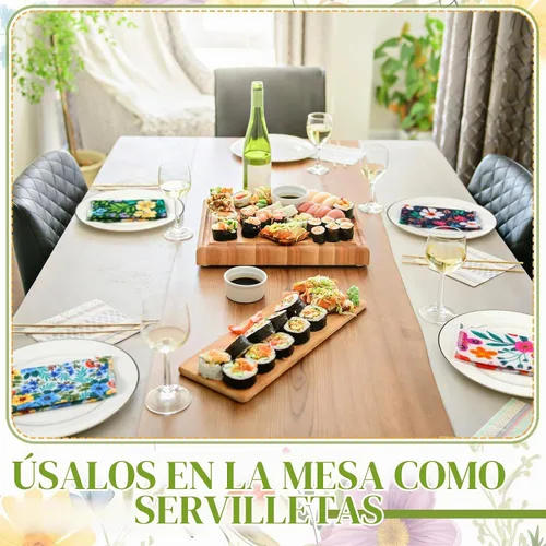 Vista 4 de Redbaker 6 Piezas Rollos de Toallas de Papel Reutilizables Toallas de Cocina a Granel Lavables Sin Papel Paños de Algodón Servilletas de Mano