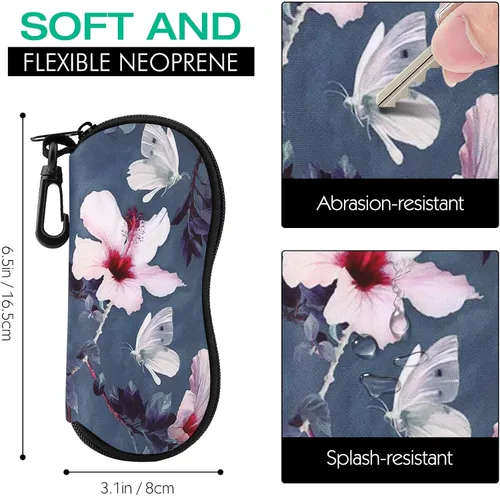 Vista 2 de MoKo - Estuche suave, ultra ligero, de neopreno, para lentes de sol, con cremallera y clip para cinturón