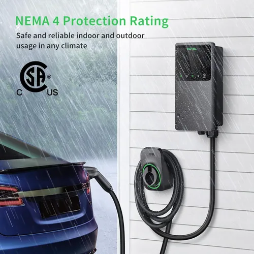 Vista 4 de Autel Cargador EV de nivel 2 de hasta 50 amperios, 240 V, estación de carga de automóvil para interiores y exteriores con conector J1772, EVSE