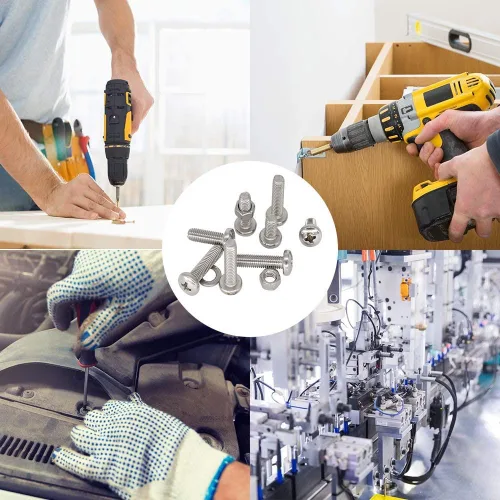 Vista 6 de Kit surtido de tornillos de máquina Phillips de acero inoxidable M2 M2.5 M3, 480 unidades, 12 tamaños