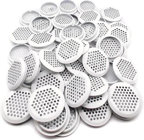 Vista 6 de 50 piezas de rejillas de ventilación circulares de 53 mm, rejilla de ventilación de acero inoxidable redonda con orificio de malla para cocina, Negro