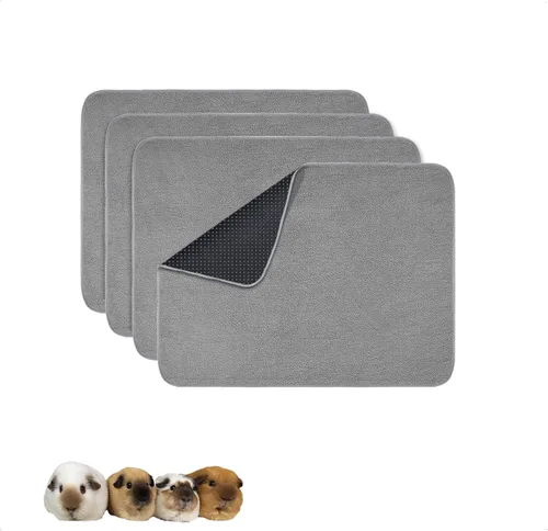 Vista 7 de Forro para jaula de conejillo de indias, paquete de 2 – Lavables, reutilizables, a prueba de fugas, almohadillas de cama de vellón para animales