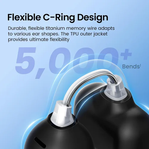 Vista 3 de Auriculares con clip, auriculares de oreja abierta, mini auriculares de conducción ósea IPX6, impermeables, Bluetooth, Bluetooth 5.4, auriculares
