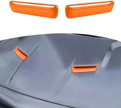 Vista 8 de RT-TCZ para Challenger Cubierta de Recorte de Entradas de Aire del Capó Azul para Dodge Challenger 2015-2023 Accesorios Exteriores Azules 2 piezas
