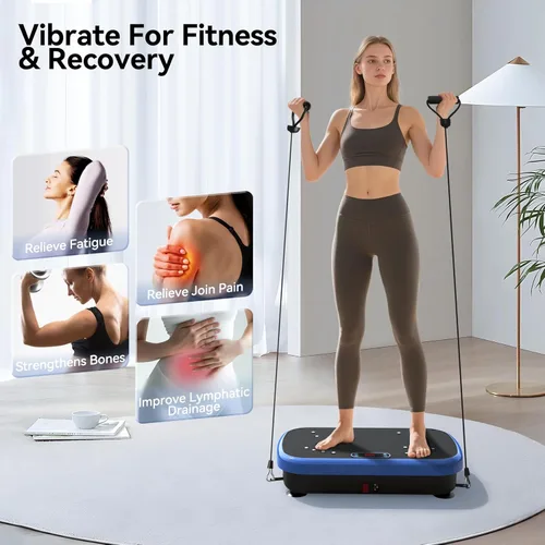 Vista 3 de Vibration Plate Exercise Machine Weight Loss, Whole Body Vibration Plate for Lymphatic Drainage, 180 Adjustable Speeds Vibrating Plate Fitness