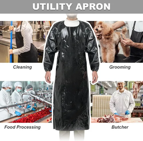 Vista 3 de ELEBOX Waterproof Apron with Long Sleeves, Safety Apron Work Uniform for Men & Women, Chemical Resistance Anti-Tear Apron