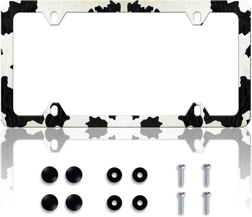 Vista 11 de Aloha - Marco de matrícula con hermosas flores de hibisco, marcos de matrícula personalizables de acero inoxidable con diseño divertido, compatible
