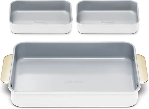 Vista 35 de Caraway Molde rectangular pequeño antiadherente de 9" x 6.5", no tóxico, sin PTFE ni PFOA, núcleo de acero aluminizado, bandeja para hornear
