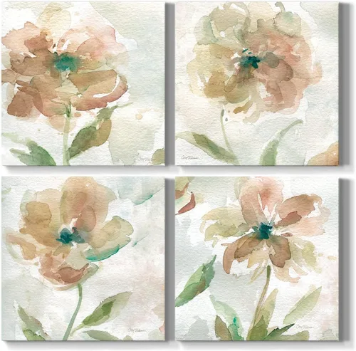 Vista 174 de Wexford Home Colección de primavera de jardín de campo francés, colección de primavera, juego de 4 paneles para decoración de pared de oficina
