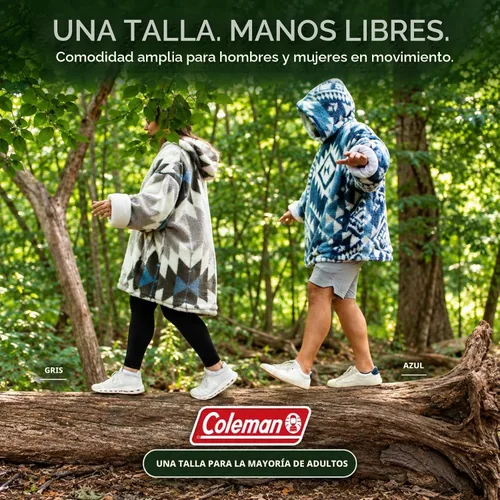Vista 7 de Coleman Sudadera con Capucha de Manta Vestible de Gran Tamaño de Sherpa y Micro-Visón, Azul - Talla Única para la Mayoría