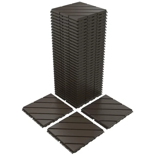 Vista 19 de VANCASTLE - Baldosas entrelazadas de plástico para plataformas, de 11.8 x 11.8 pulgadas (paquete de 9), suelos para patio impermeables