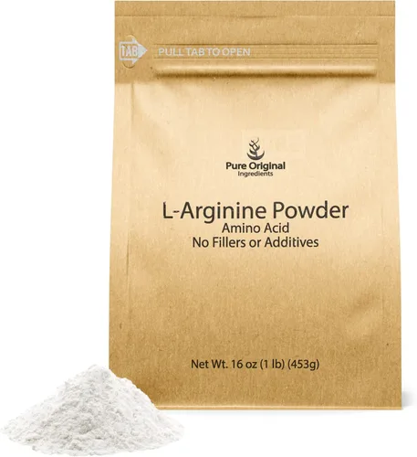 PURE ORIGINAL INGREDIENTS L-Arginina Polvo (1 lb) Aminoácido, Sin Rellenos, Suplemento Dietético