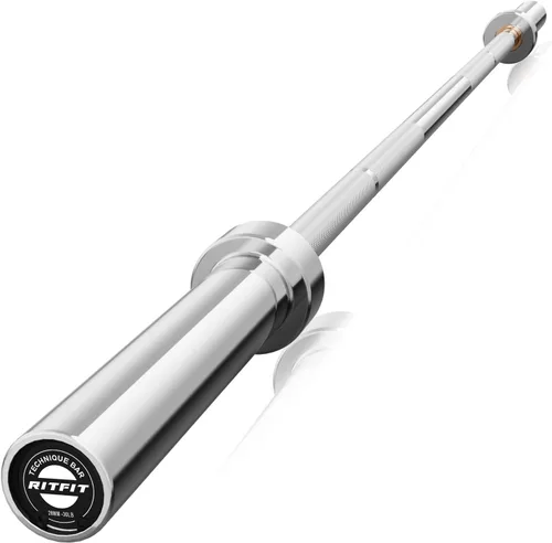 Vista 11 de RITFIT Olympic Barbell 4ft/6ft - 2 Inch Weight Bar for Strength Training, Weightlifting, Squat, Deadlift, Bench Press, Curl, Overhead Press