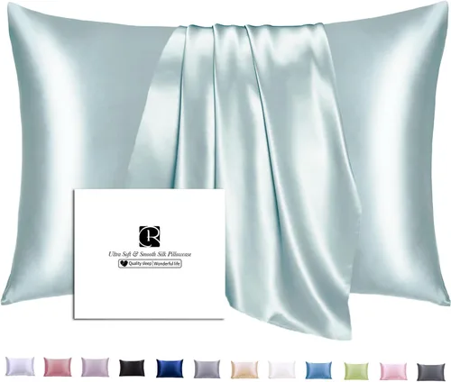 Vista 19 de Ravmix Fundas de almohada de seda con cremallera, seda de morera de 21 momme para la salud del cabello y la piel, funda de almohada suave, lisa