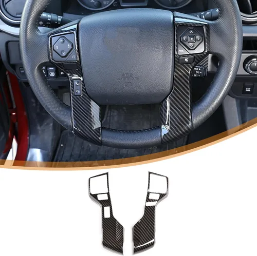 Calcomanías para volante de coche, ABS, accesorios para Toyota Tacoma 2014-2020 Tundra 4Runner 2010-2019 4Runner 4WD N280 2014-2019 (fibra de