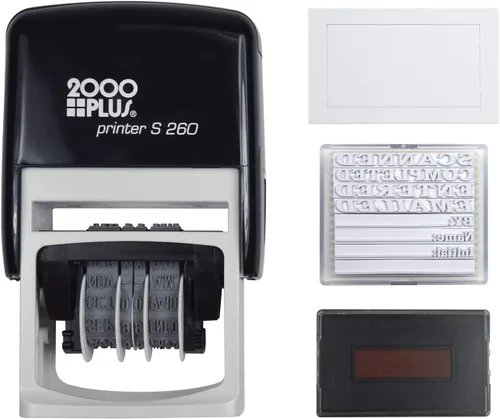 Vista 4 de 2000 PLUS Sello de fecha 4 en 1, 15/16 x 1 3/4 pulgadas, azul/rojo (paquete de 2)