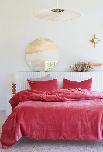 Vista 15 de The Harry Creations Juego de 3 piezas de ropa de cama de terciopelo con patrón liso, funda de edredón bohemia de lujo aplastada Ultra Donna