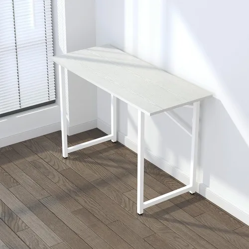 Vista 186 de Escritorio plegable de 47 pulgadas, no requiere montaje, mesa de oficina en casa, escritorio de campamento para computadora de juegos, color beige