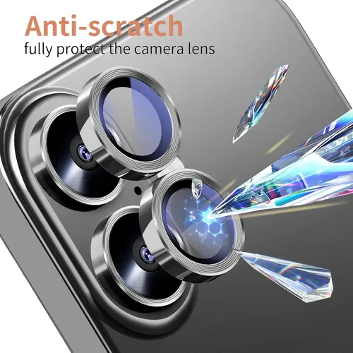 Vista 6 de Paquete de 2X2 Protector de Lente de Cámara para iPhone 17, iPhone 16 Plus/ 16 Protector de Pantalla de Lente de Vidrio Templado Cubierta de Cámara