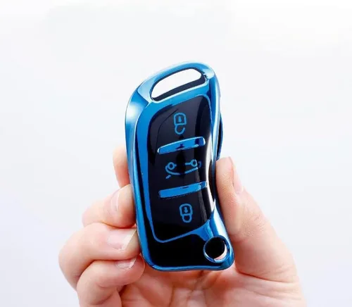 Vista 4 de TPU Car Fold Key Case Full Cover, for Peugeot 306 407 807 for Citroen C1 C2 C3 C4 C5 DS3 DS4 DS5 DS6 Remote Key Shell