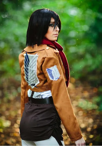 Vista 8 de Deluxe Attack on Titan Mikasa Costume Cosplay Halloween Costume for Women