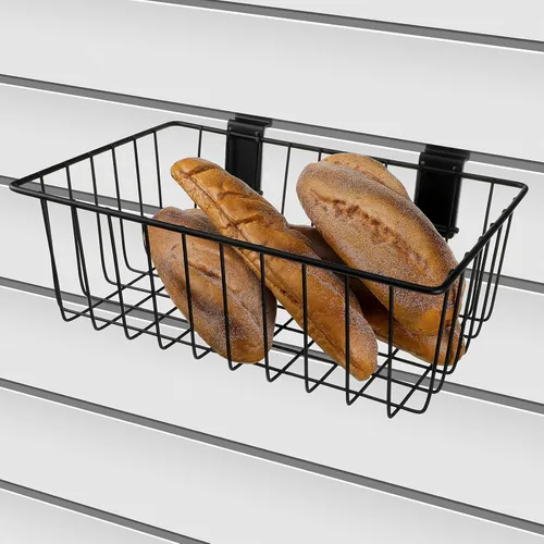 Vista 4 de Eaasty 2 cestas de metal ventiladas montadas para colgar en paneles de garaje (11.8 x 7.9 x 3.9 pulgadas)