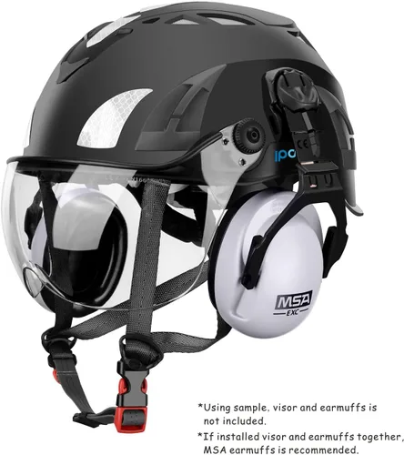 Vista 4 de Casco de trabajo de arborista de espeleología para adultos, senderismo y escalada