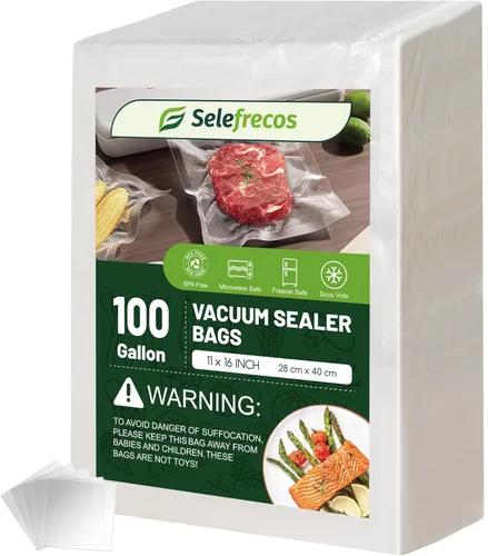 Vista 8 de Bolsas de sellado al vacío de 200 pintas, sin BPA, bolsas de sellado al vacío de 6 x 10 pulgadas para protector de alimentos, sellado de comida