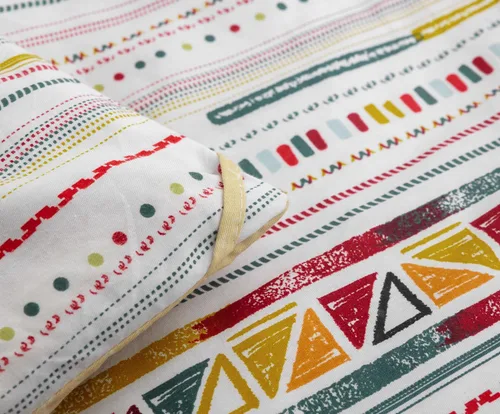 Vista 90 de Sleepbella - Edredón tamaño individual, algodón de 600 hilos, patchwork a rayas en blanco y azul marino, diseño reversible en azul, con relleno