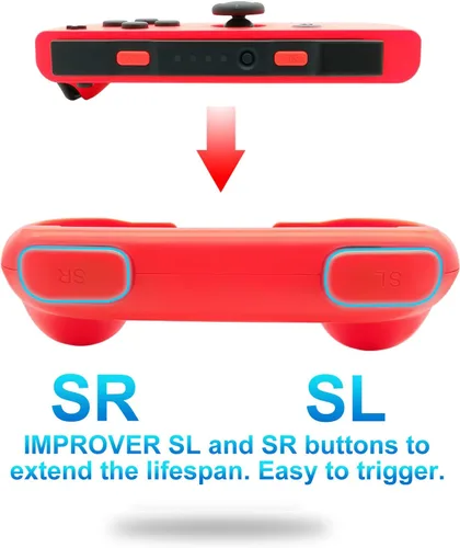 Vista 5 de FASTSNAIL Paquete de 4 agarres compatibles con Nintendo Switch Animal Crossing para Joy Con, controlador de agarre resistente al desgaste para Joy