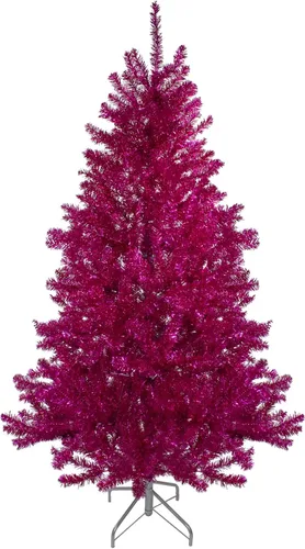 Vista 8 de 3' Metallic Pink Tinsel Artificial Christmas Tree - Unlit