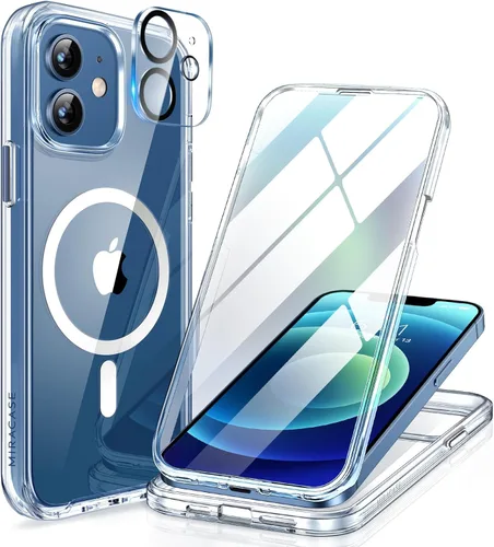 Vista 162 de Miracase Glass Series - Funda para iPhone 11 de 6.1 pulgadas, funda resistente de cuerpo completo mejorado con protector de pantalla de vidrio Negro