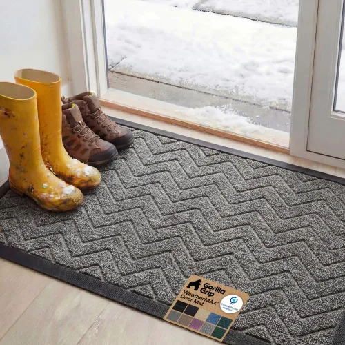 Vista 35 de Gorilla Grip - Tapete WeatherMax todo terreno 100% impermeable, caucho natural, resistente a manchas y decoloración, interior y exterior, fácil