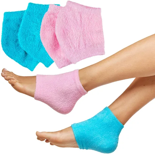 ZenToes - Calcetines de talón hidratante, 2 pares de calcetines de spa con forro de gel para curar y tratar talones secos y agrietados mientras