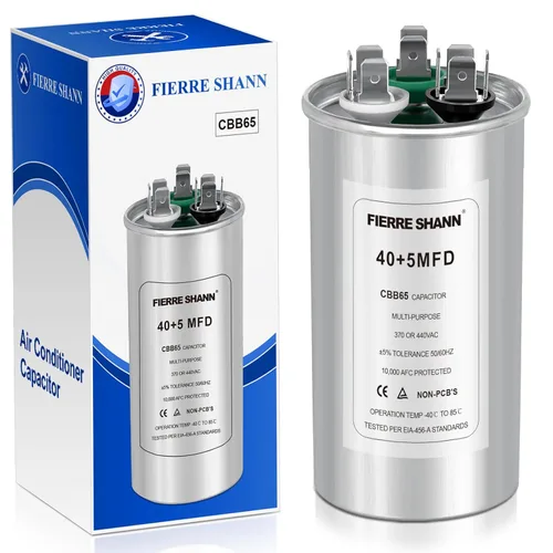 Vista 10 de Condensador de 25 uF/MFD para CA, 370 o 440 VCA CBB65 Condensadores redondos de doble funcionamiento para funcionamiento del motor de CA, arranque