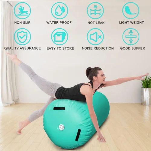 Vista 6 de GLANT Air Mat Tumble Track AirSpot - Gymnastics Training Springboard - Round Inflatable Springboard