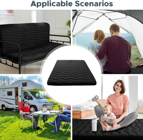 Vista 7 de Colchón de Suelo Japonés, 100% Espuma Cómoda de Alta Densidad, Colchón Plegable Engrosado de 4", Tapete Tatami para Dormir, Ideal para Comodidad