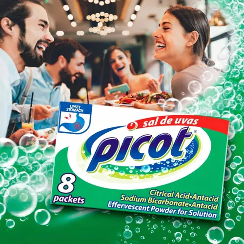 Vista 4 de Sal de Uvas Picot, Solución en Polvo Efervescente, Antiácido, 0.17 Oz, 8 Unidades (Empaque de 6) Sobres de Antiácido