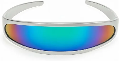 Vista 11 de zeroUV - Gafas de sol con visera de lente espejada de color cíclope estrecho futurista