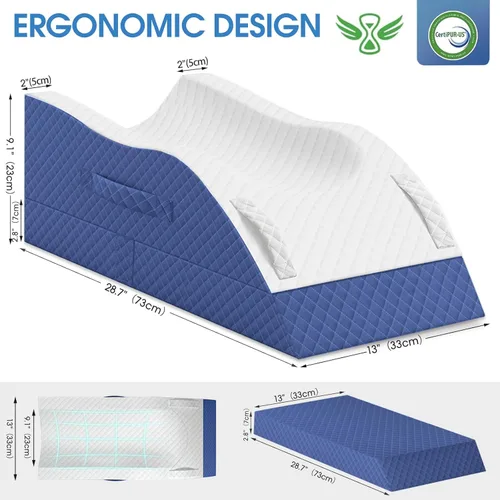 Vista 2 de Almohadas de elevación TranquilRelax para piernas después de cirugía, almohada de cuña de espuma viscoelástica ajustable para lesiones o descanso