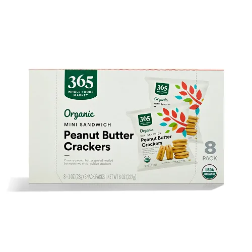 Vista 7 de 365 by Whole Foods Market, Mini galletas de sándwich de mantequilla de maní orgánica, 7.5 onzas