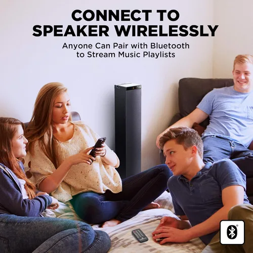 Vista 6 de GOgroove Altavoz de Torre Bluetooth con Subwoofer Integrado - Altavoz Doméstico de Pie con Graves Potentes y Controladores Duales, Potencia Máxima