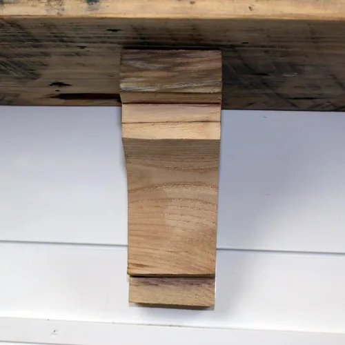 Vista 2 de Modern Timber Craft Ménsulas pequeñas decorativas de madera de granero reciclada de 3 x 5 x 5 pulgadas Juego de 2 mazones de madera de granja